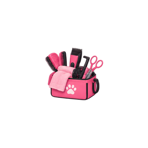 Ilustração de um kit para banho e tosa